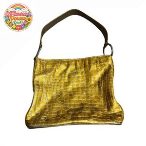 Brighton Yellow Crocodile Pattern Shoulder Bag